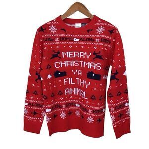 Home Alone Merry Christmas Ya Filthy Animal Ugly Christmas Sweater M